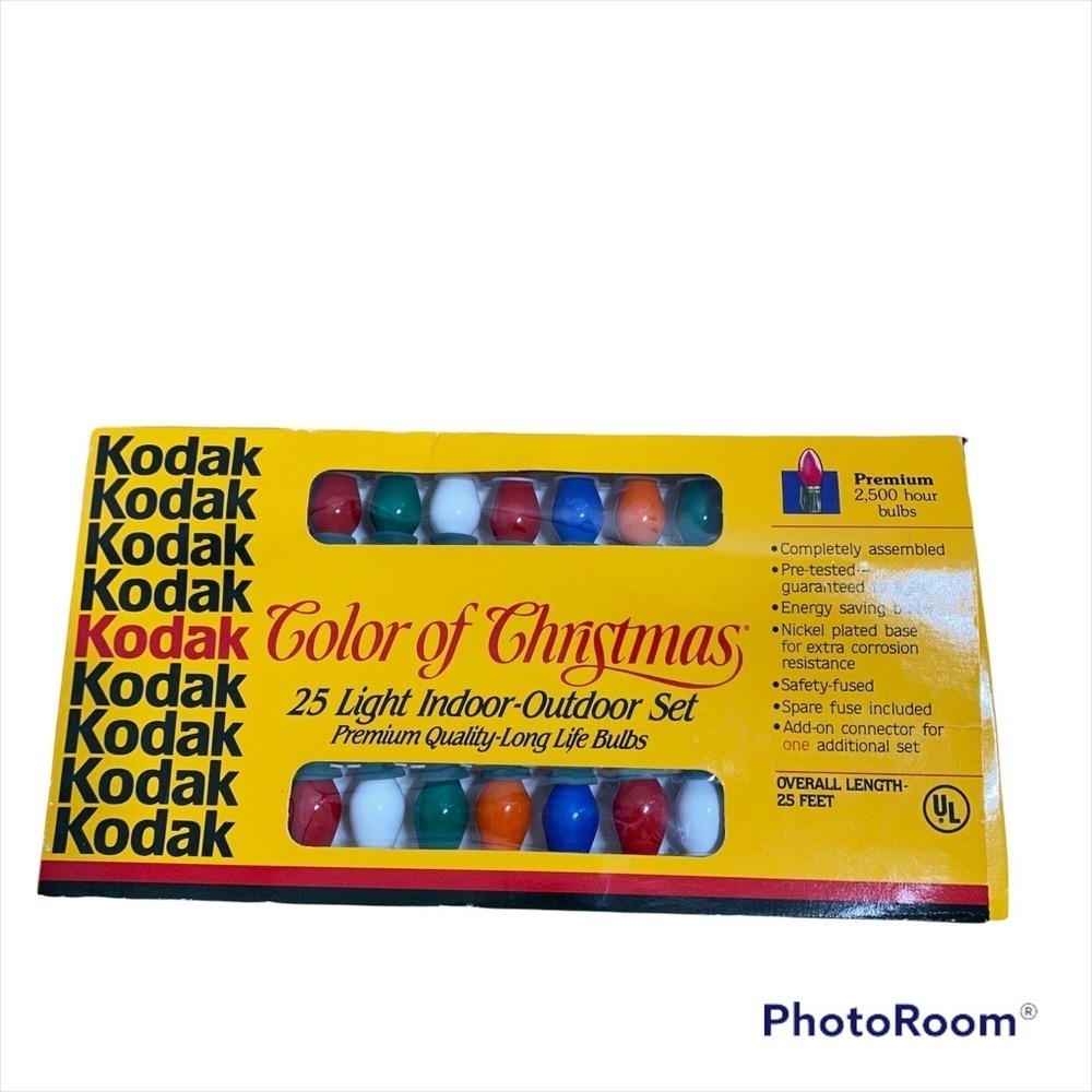 Vintage Kodak Color of Christmas 25 Light Indoor Outdoor Set NEW